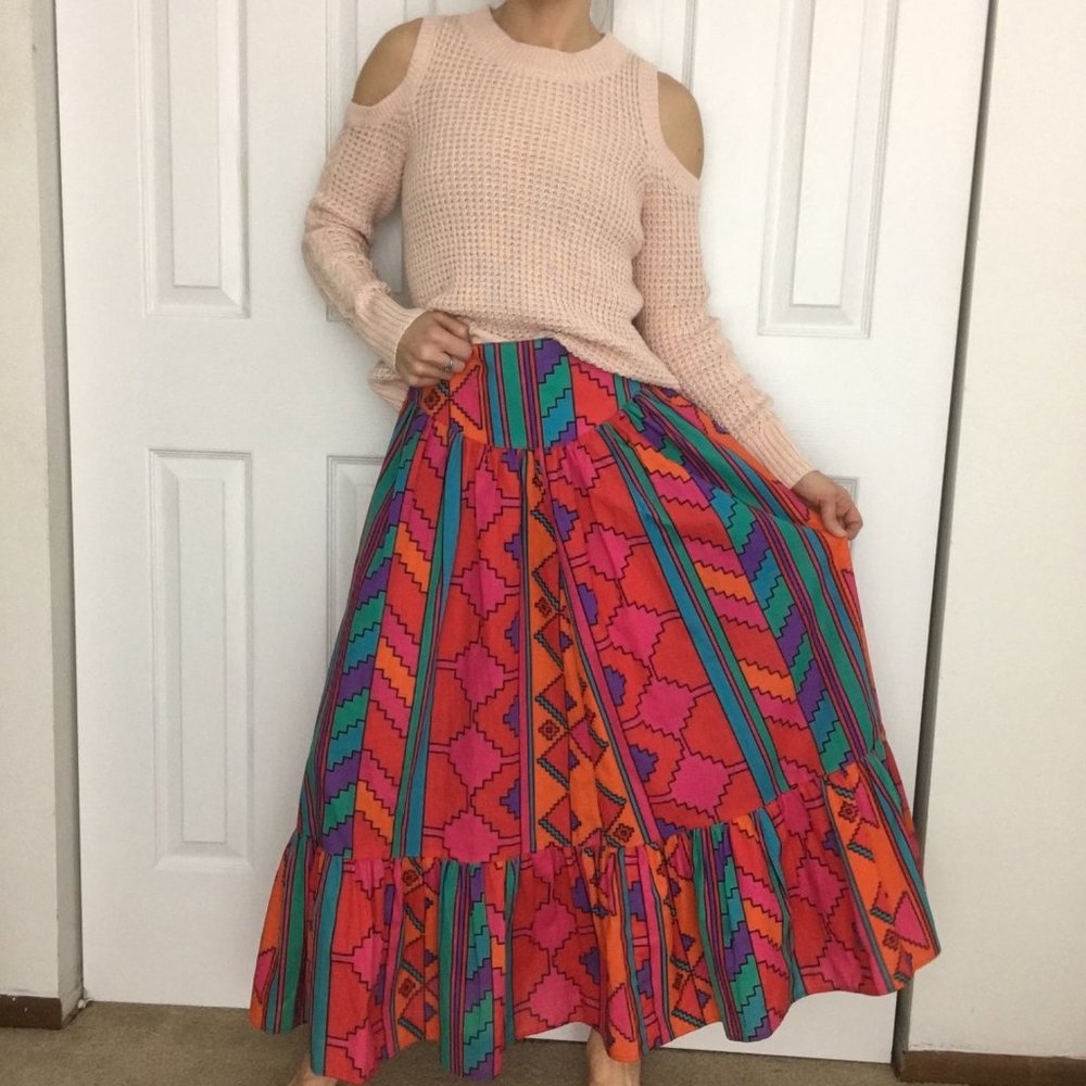❌sold❌Aztec Skirt Circle T Southwest Loud Geomet - Picture 5 of 8